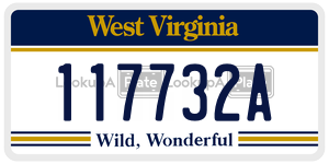 117732A license plate in West Virginia