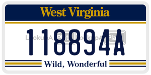 118894A  license plate in WV