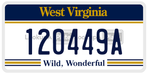 120449A  license plate in WV