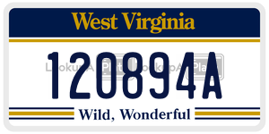 120894A  license plate in WV