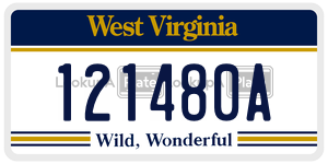 121480A  license plate in WV