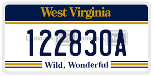 122830A  license plate in WV