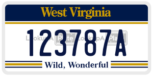 123787A  license plate in WV