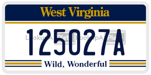 125027A  license plate in WV