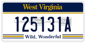 125131A  license plate in WV