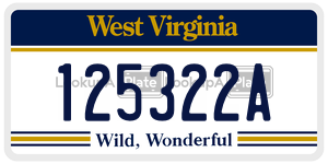 125322A  license plate in WV