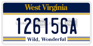 126156A  license plate in WV