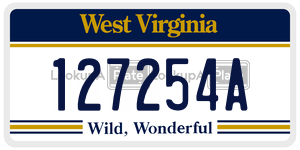127254A  license plate in WV
