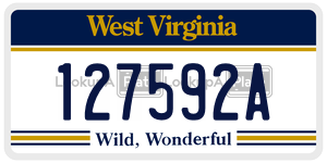 127592A  license plate in WV