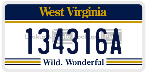134316A  license plate in WV