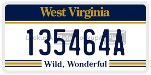135464A  license plate in WV