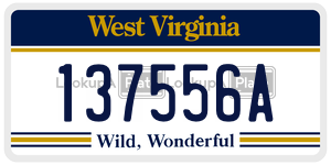 137556A  license plate in WV
