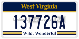 137726A  license plate in WV