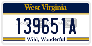139651A  license plate in WV