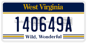 140649A  license plate in WV