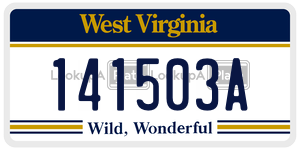 141503A  license plate in WV