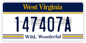 147407A  license plate in WV