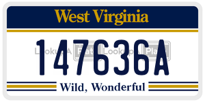 147636A  license plate in WV