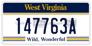 147763A  license plate in WV