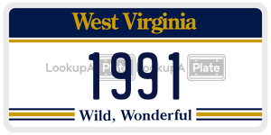 1991  license plate in WV