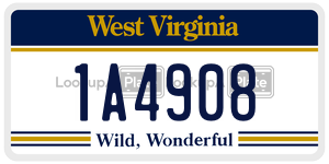 1A4908  license plate in WV