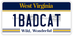 1BADCAT  license plate in WV