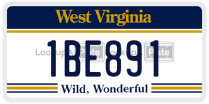 1BE891  license plate in WV