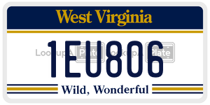 1EU806  license plate in WV