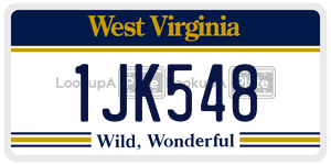 1JK548  license plate in WV