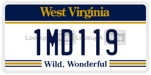 1MD119  license plate in WV