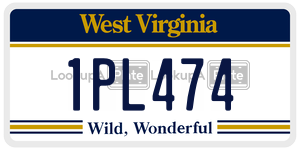 1PL474  license plate in WV
