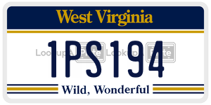 1PS194  license plate in WV