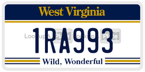 1RA993  license plate in WV