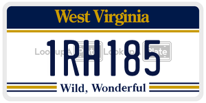 1RH185  license plate in WV