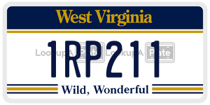 1RP211  license plate in WV