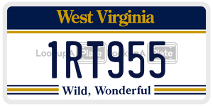 1RT955 license plate in West Virginia