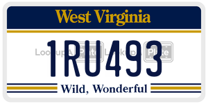 1RU493  license plate in WV