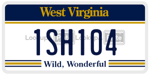 1SH104  license plate in WV
