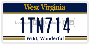 1TN714  license plate in WV