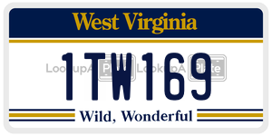 1TW169  license plate in WV