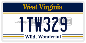 1TW329  license plate in WV