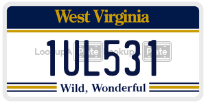 1UL531  license plate in WV