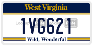 1VG621  license plate in WV