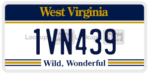 1VN439  license plate in WV