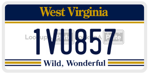 1VU857  license plate in WV