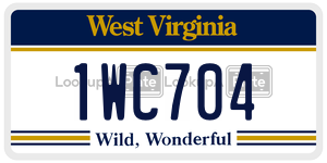 1WC704  license plate in WV