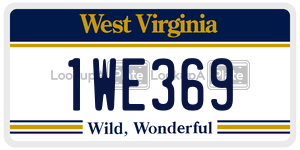 1WE369  license plate in WV