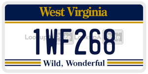 1WF268 license plate in West Virginia