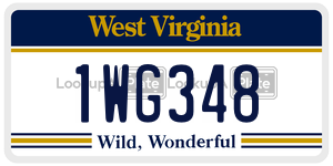 1WG348  license plate in WV