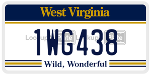 1WG438  license plate in WV